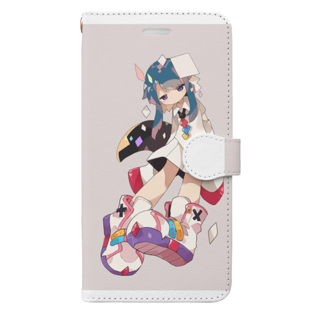 うえのみぎのひしがたちゃん Book-Style Smartphone Case