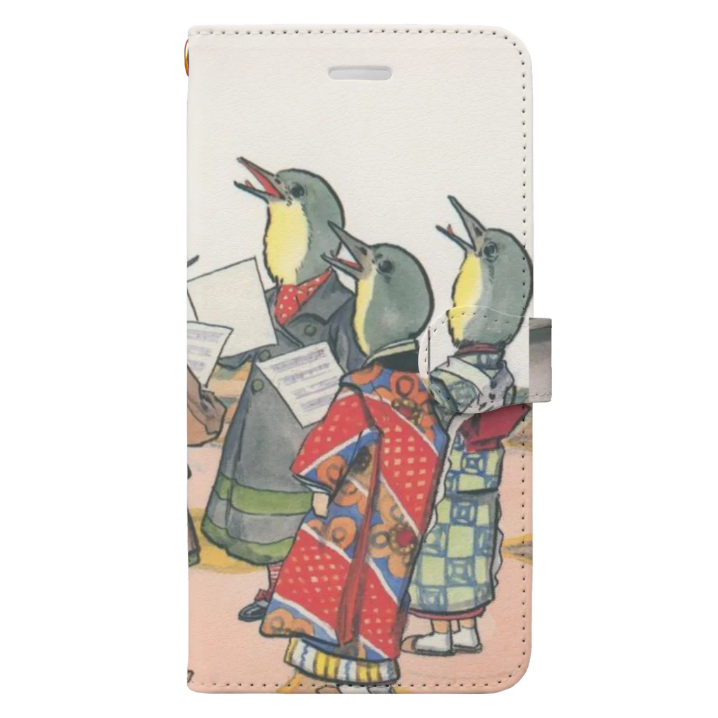 lofi_bearの北澤楽天 うぐいすのコーラス （1916） Book-Style Smartphone Case