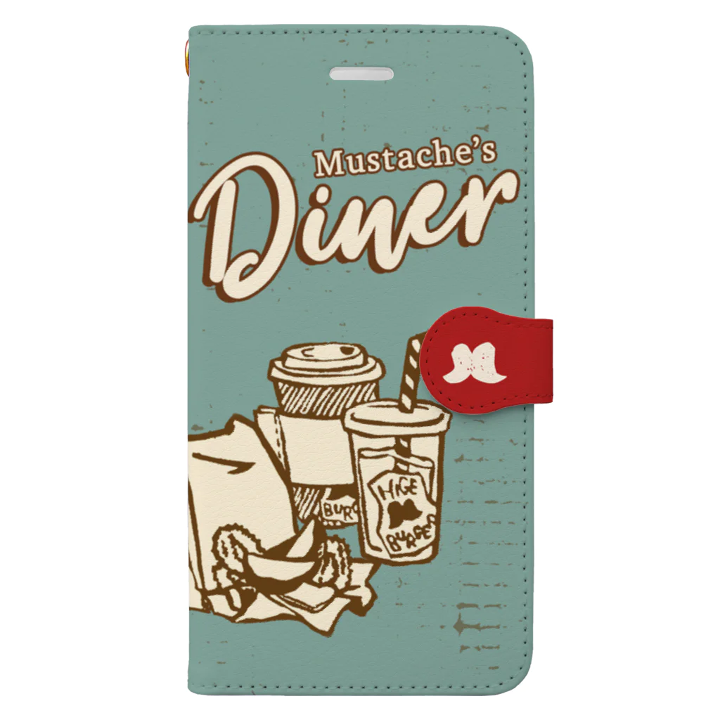 ハルイロ雑貨店　suzuri支店の【iPhone6/6s専用】MUSTACHE DINER 手帳型スマホケース