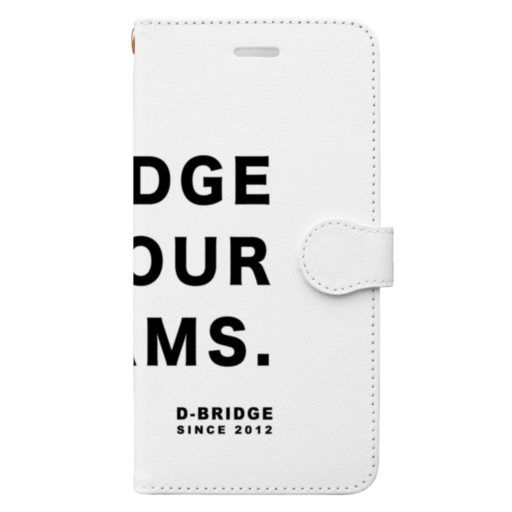 D-BRIDGEのB-F-D_white 手帳型スマホケース