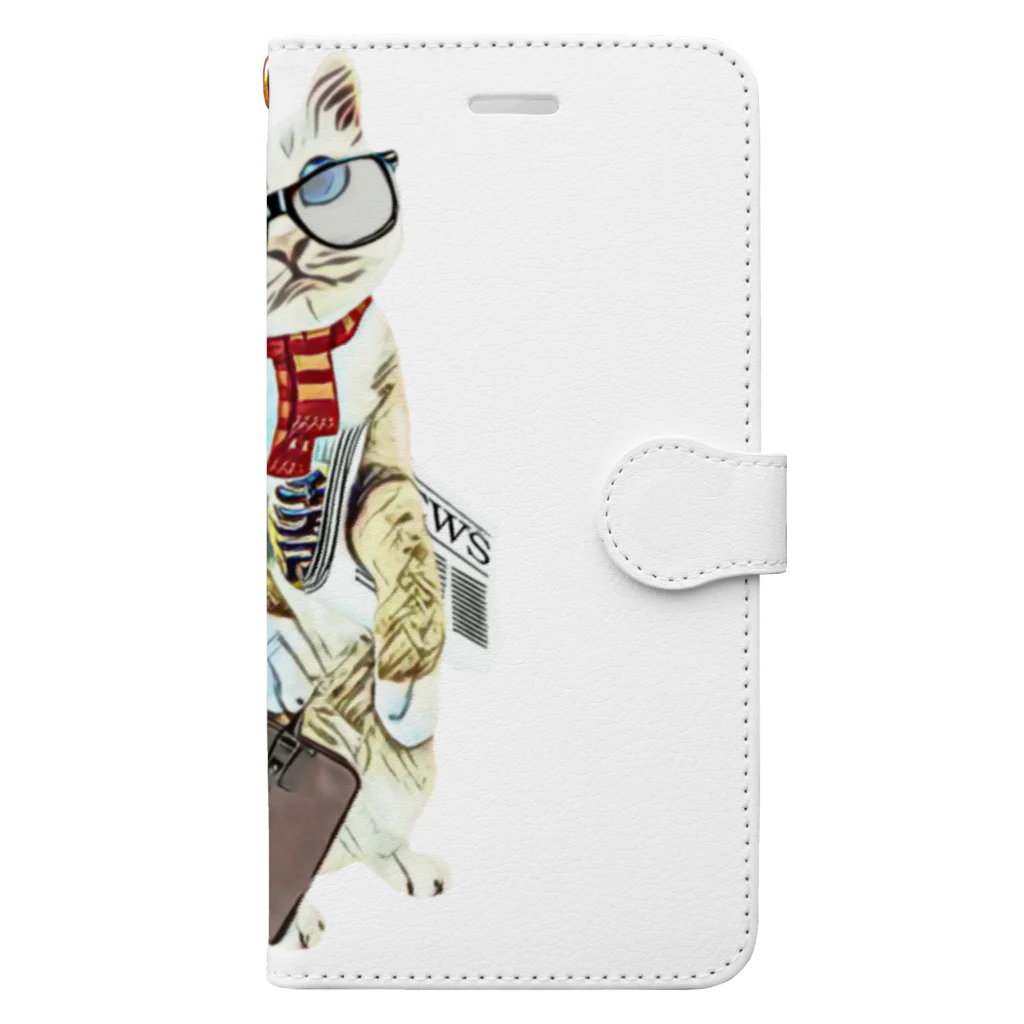 Rock catのサラリーキャット Book-Style Smartphone Case