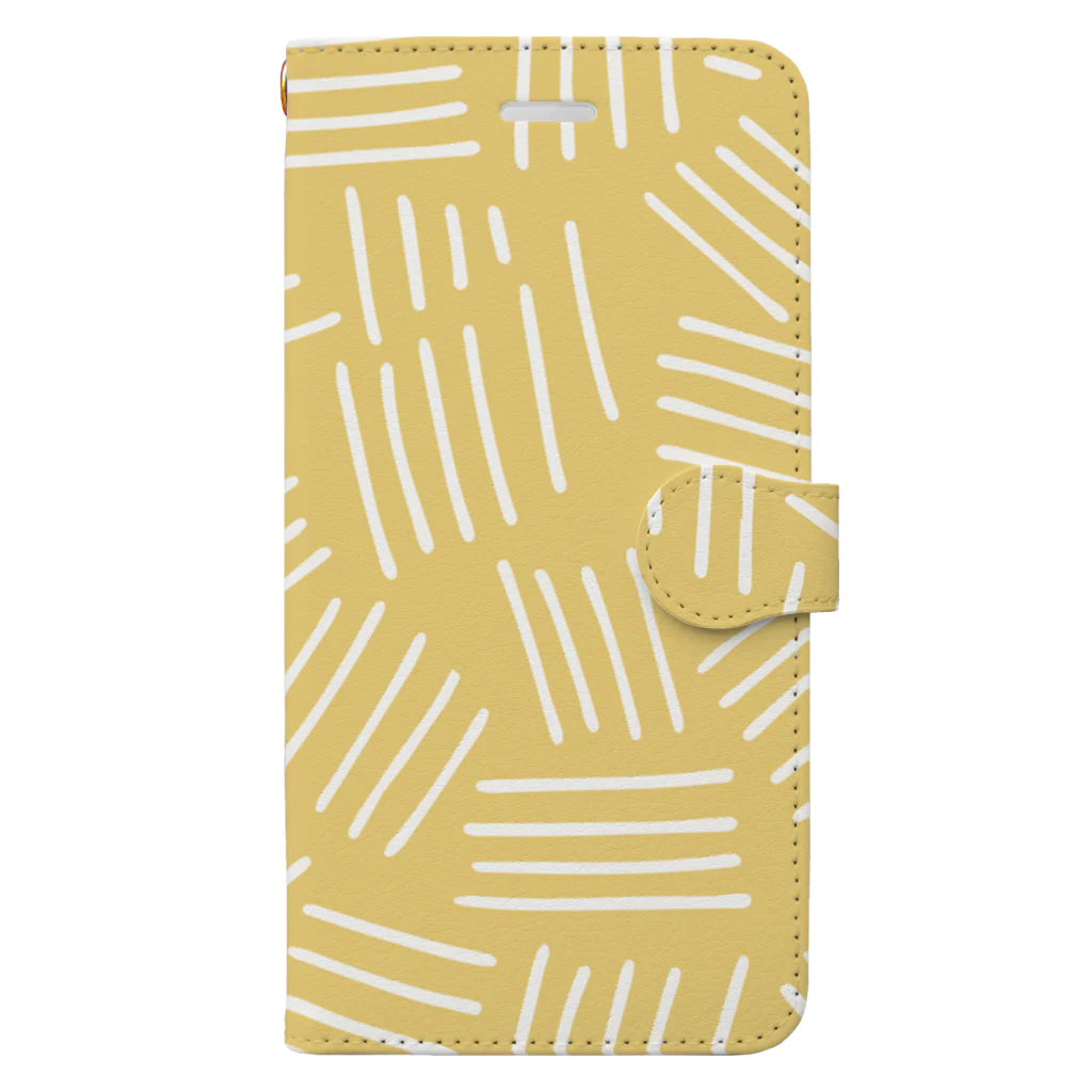 SANKAKU DESIGN STOREの不揃いアミアミ YELLOW。 Book-Style Smartphone Case