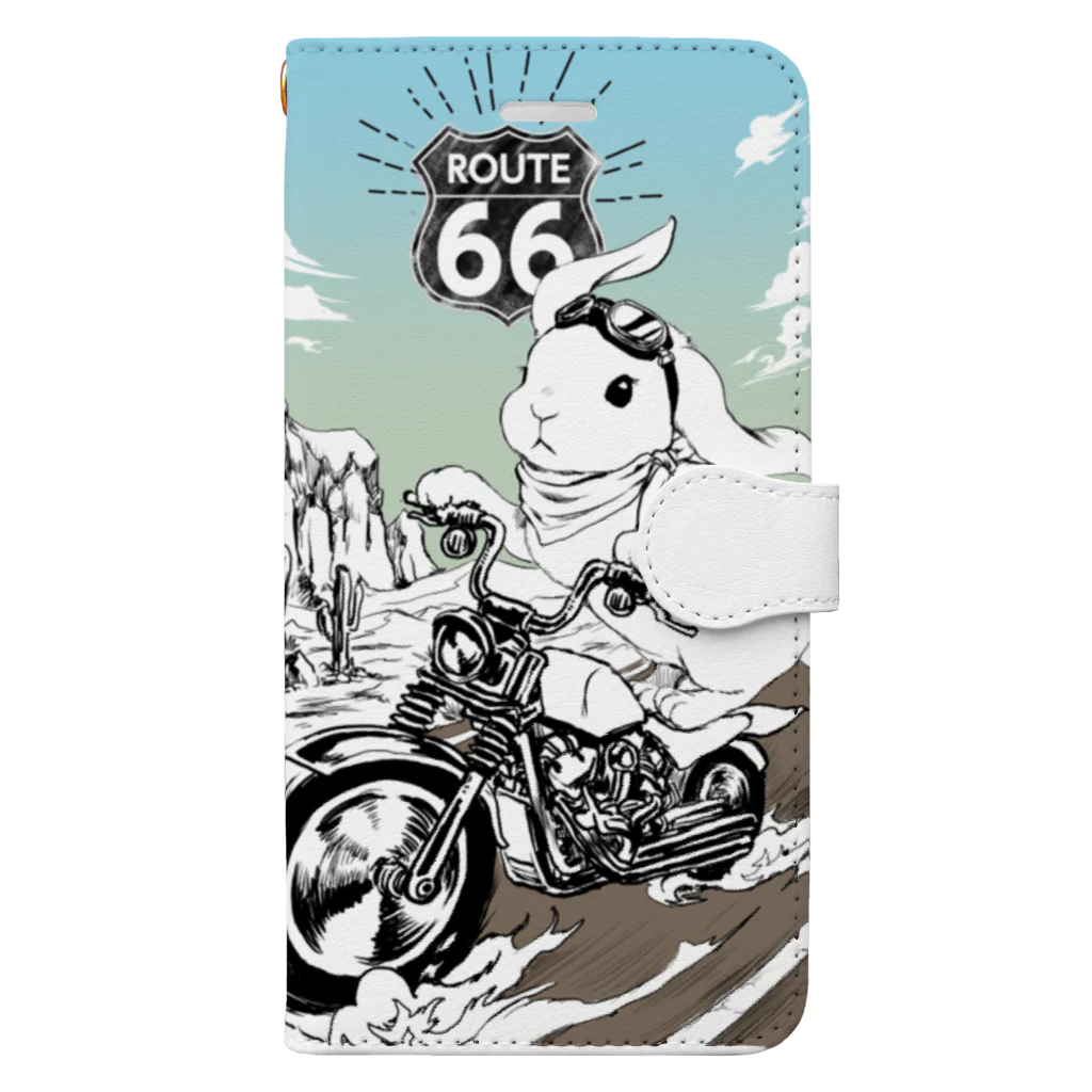 きなこ堂の旅するうさぎ＠USA ROUTE66 Book-Style Smartphone Case