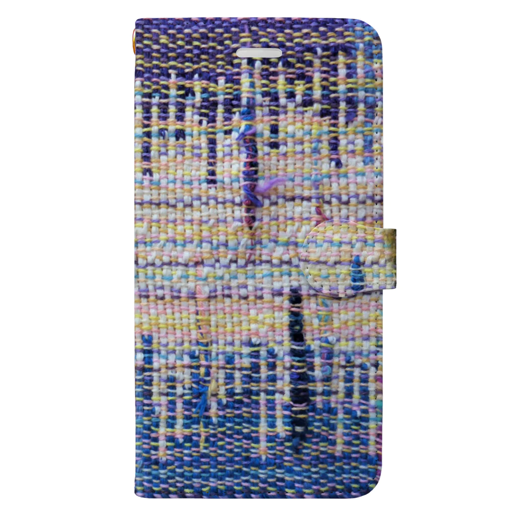 Hana Sungo　はなさんごのHand weaving-blue×3 Book-Style Smartphone Case