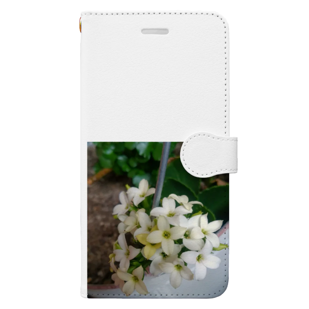 seide.blume～Ｄ＊Ｒ～の白の中、微かに咲くイエロー Book-Style Smartphone Case