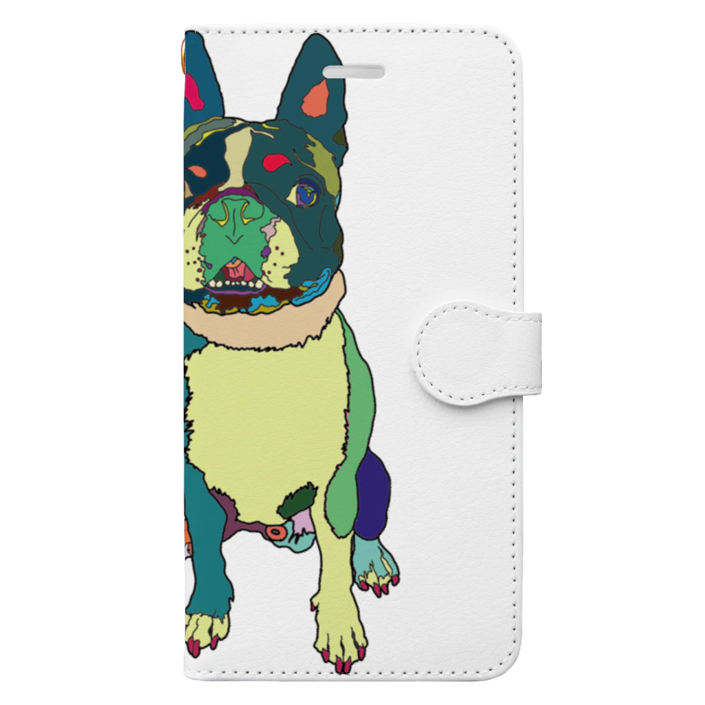 Park a Holic Bostonterrierのボストンテリアのセブン君 Park a Holic Bostonterrier 手帳型スマホケース