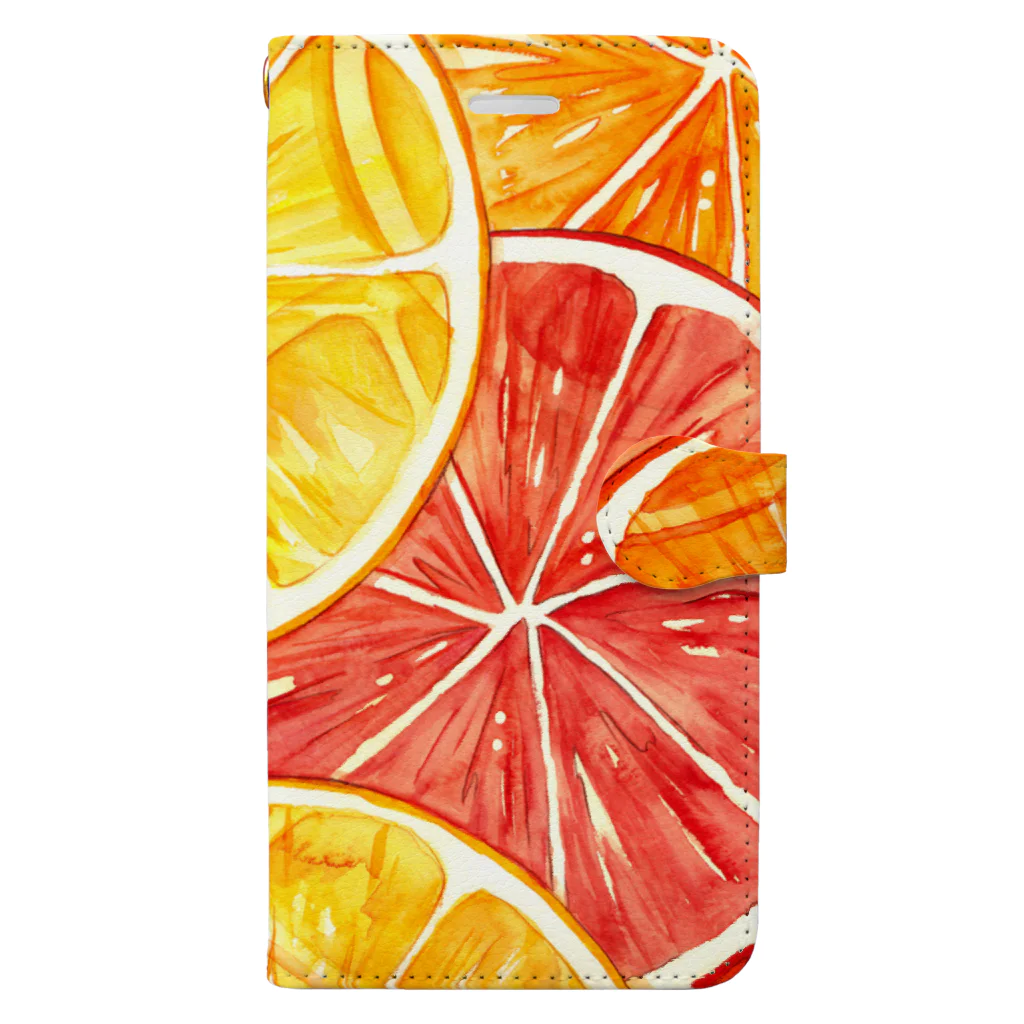 Rena DesignのFresh Cut Citrus 手帳型スマホケース