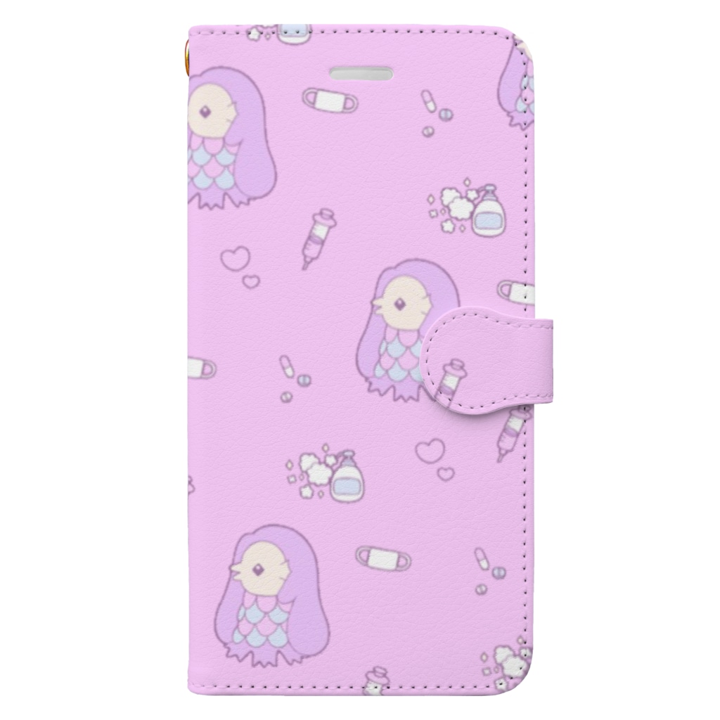 ゆめかわアマビエ かわいいもののおみせ いそぎんちゃく Isoginchaku2go の手帳型スマホケース通販 Suzuri スズリ