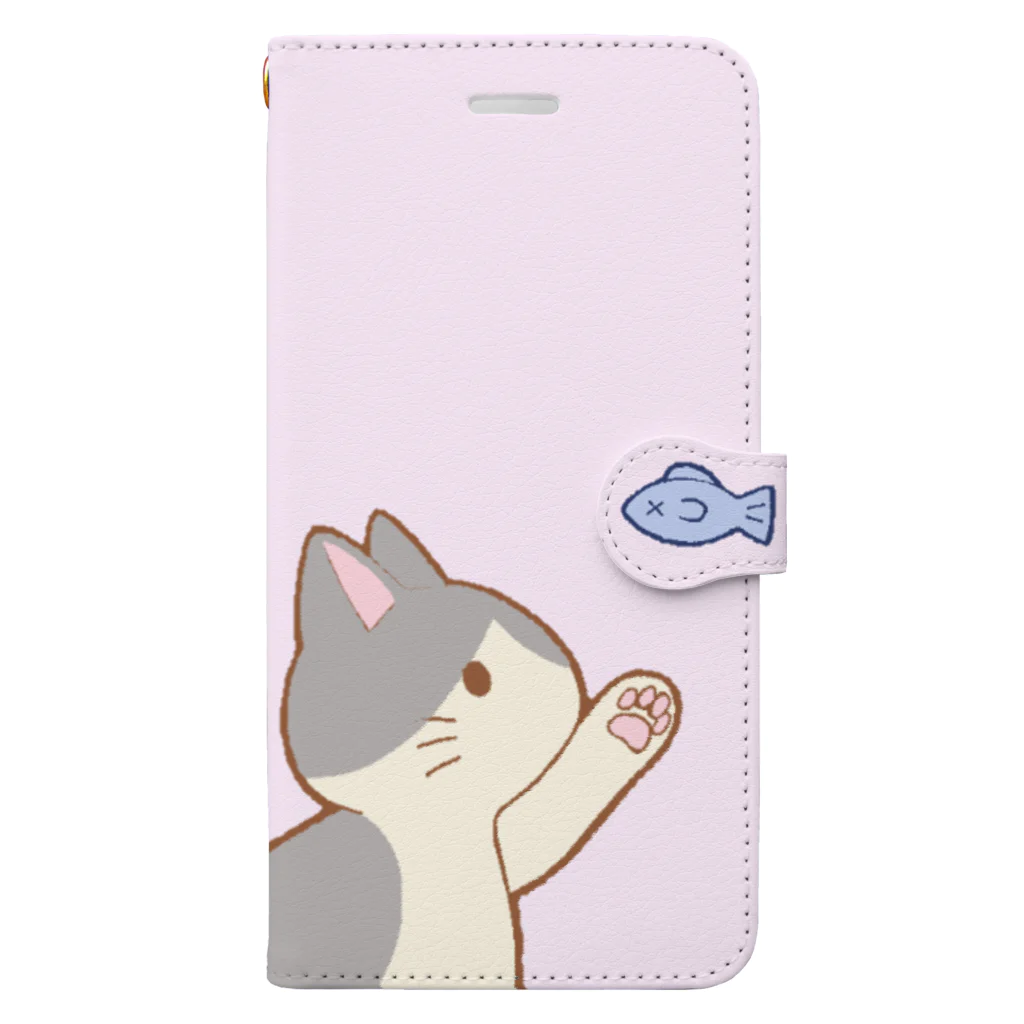 かわいいもののおみせ　いそぎんちゃくのお魚にゃー　グレーハチワレ Book-Style Smartphone Case