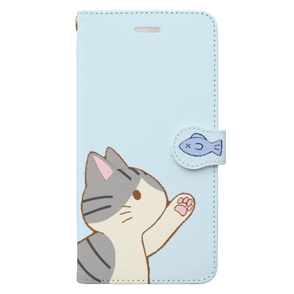 かわいいもののおみせ　いそぎんちゃくのお魚にゃー　サバ白 Book-Style Smartphone Case