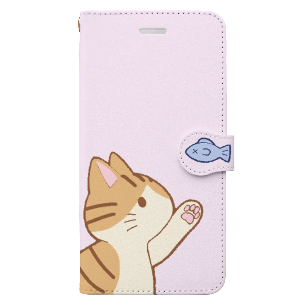 かわいいもののおみせ　いそぎんちゃくのお魚にゃー　茶白 Book-Style Smartphone Case