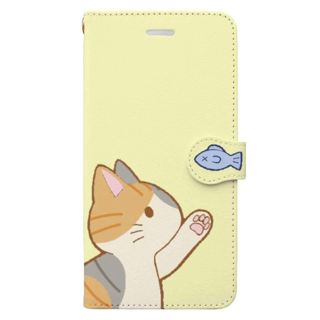 かわいいもののおみせ　いそぎんちゃくのお魚にゃー　縞三毛 手帳型スマホケース