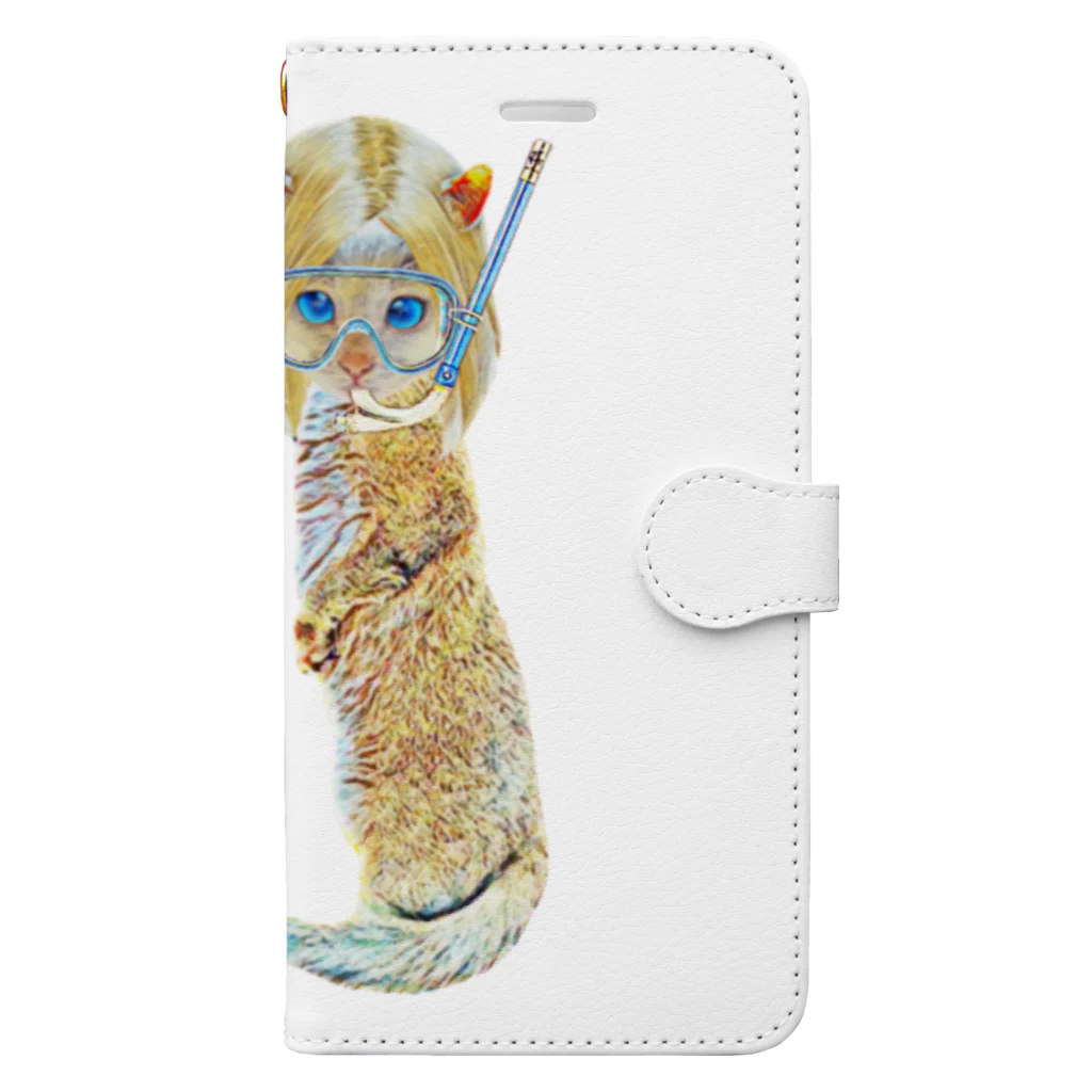 Rock catのサーファーCAT GIRL Book-Style Smartphone Case