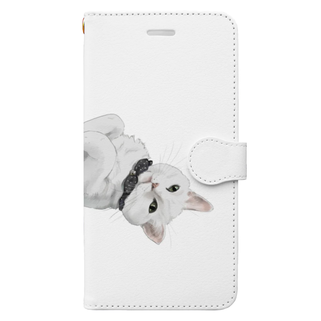 kinako-japanの白猫ソイルちゃん Book-Style Smartphone Case