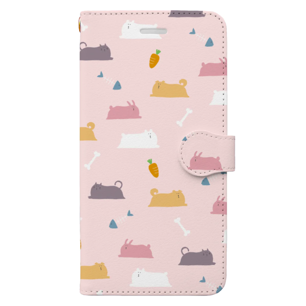 shiosonのしお村のゆるっとシュールなどうぶつたち Book-Style Smartphone Case