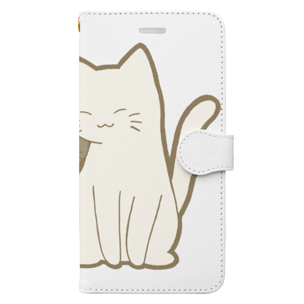 かわいいもののおみせ　いそぎんちゃくの仲良し猫　黒&白 Book-Style Smartphone Case