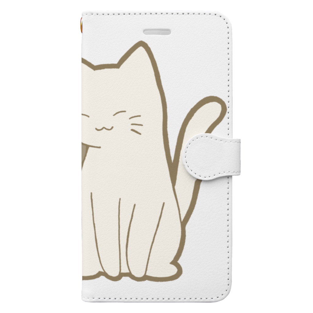 かわいいもののおみせ　いそぎんちゃくの仲良し猫　白黒ハチワレ&白 Book-Style Smartphone Case