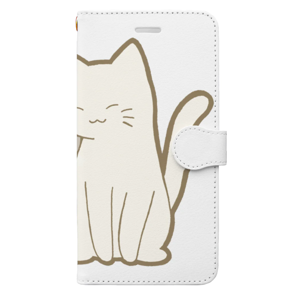 かわいいもののおみせ　いそぎんちゃくの仲良し猫　灰白ハチワレ&白 Book-Style Smartphone Case