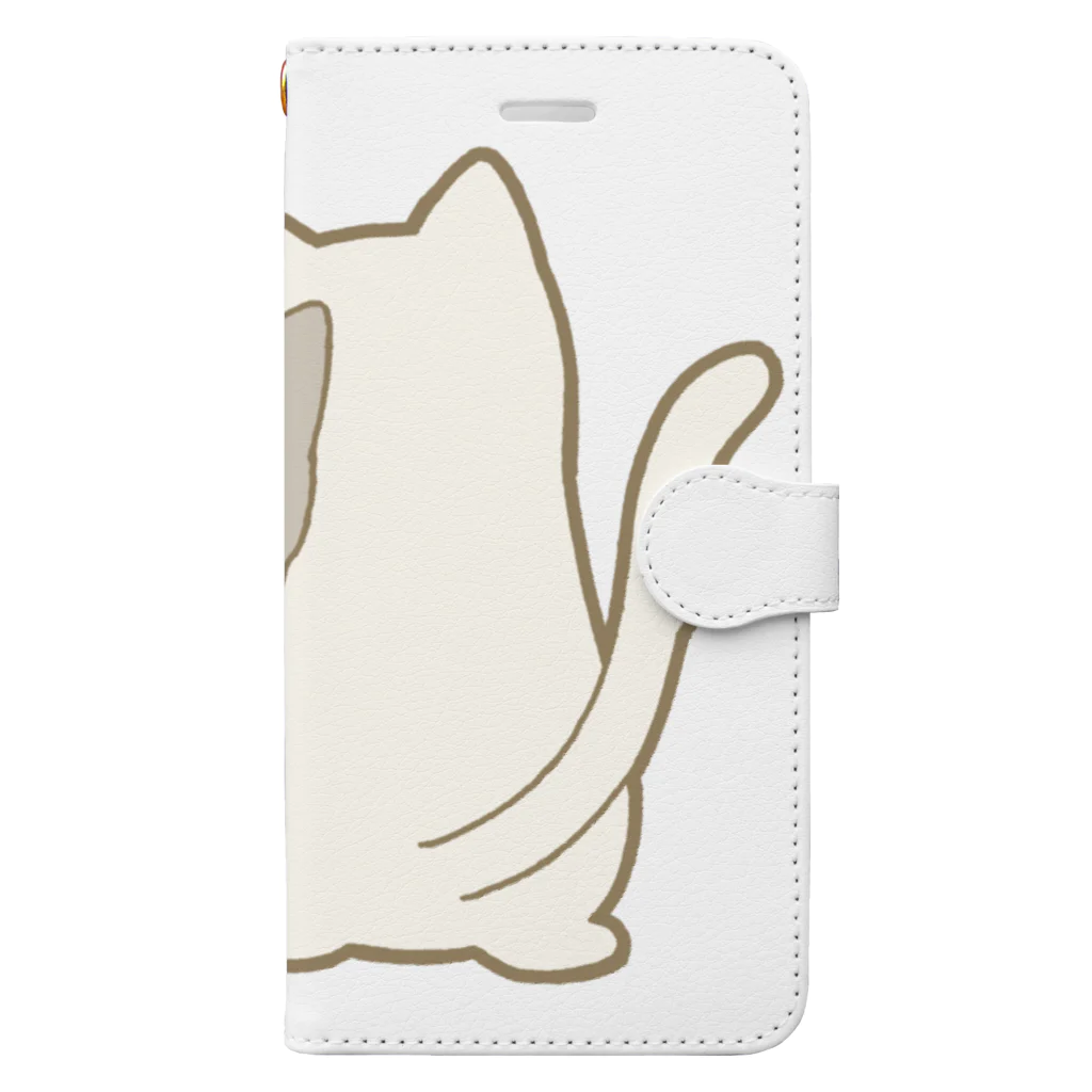 かわいいもののおみせ　いそぎんちゃくの仲良し猫の背中　サバ白&白 Book-Style Smartphone Case