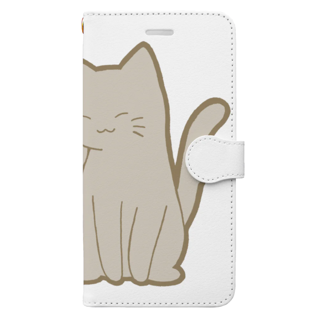 かわいいもののおみせ　いそぎんちゃくの仲良し猫　鯖トラ&灰 Book-Style Smartphone Case