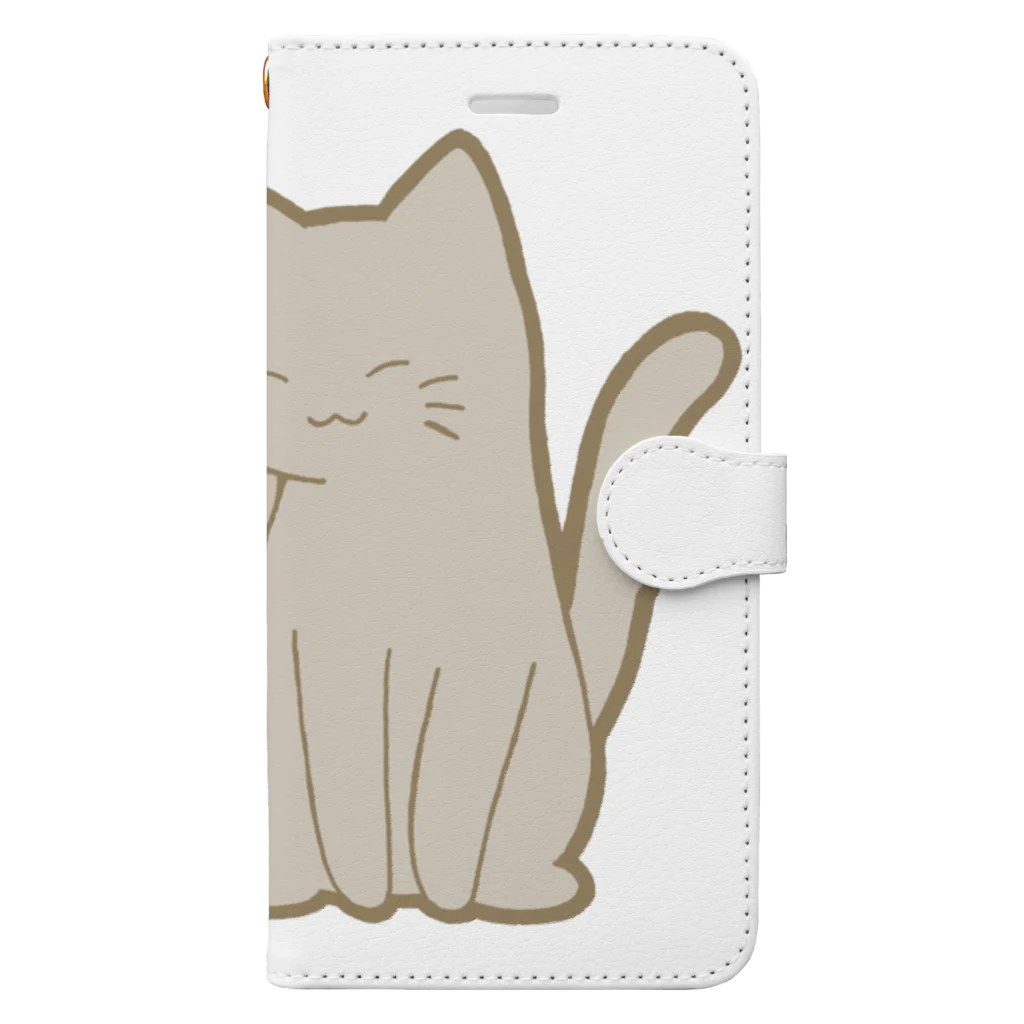 かわいいもののおみせ　いそぎんちゃくの仲良し猫　キジトラ&灰 Book-Style Smartphone Case