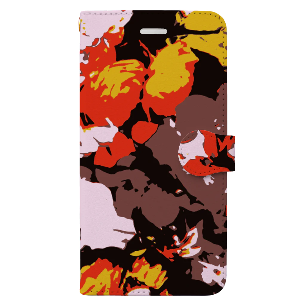 410kiki_shopの花束_ポスタライズ Book-Style Smartphone Case