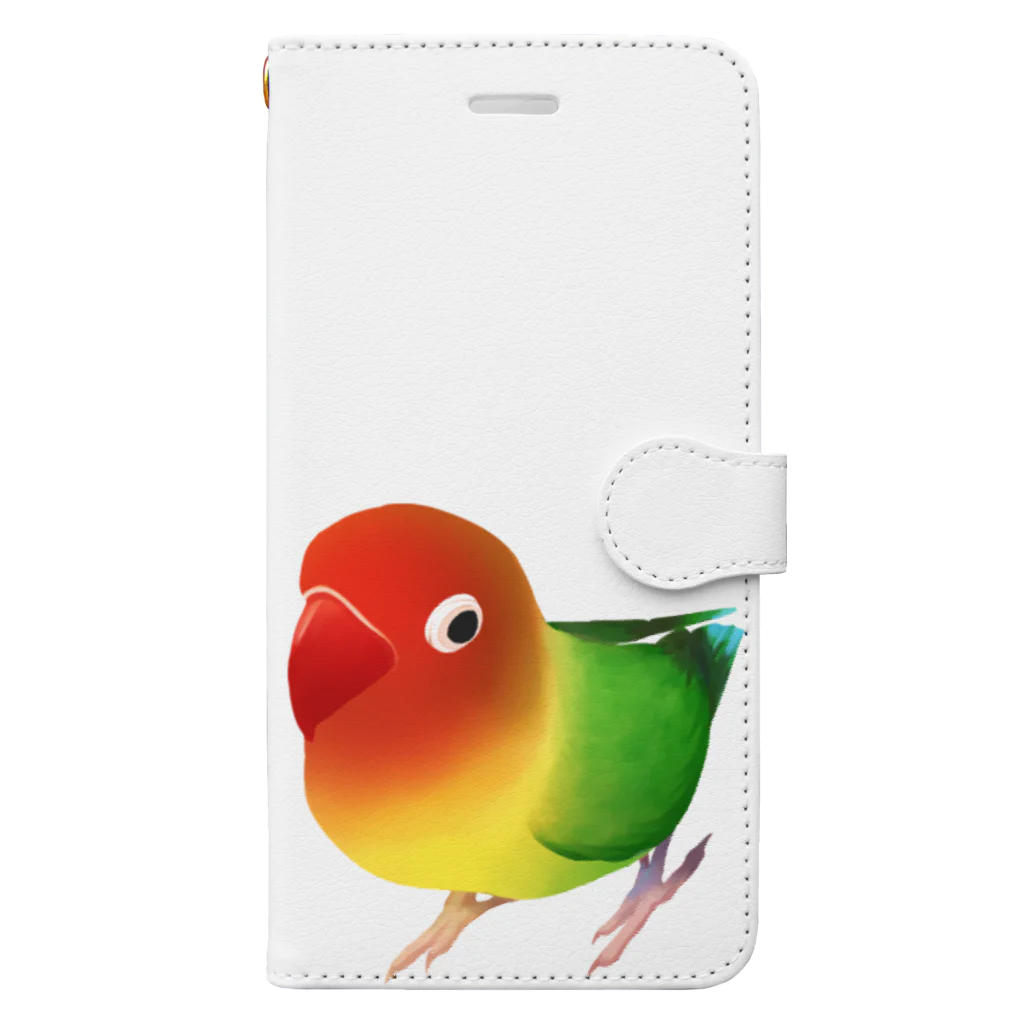 まめるりはことりのボタンインコ　おすましルリゴシボタンインコ【まめるりはことり】 Book-Style Smartphone Case