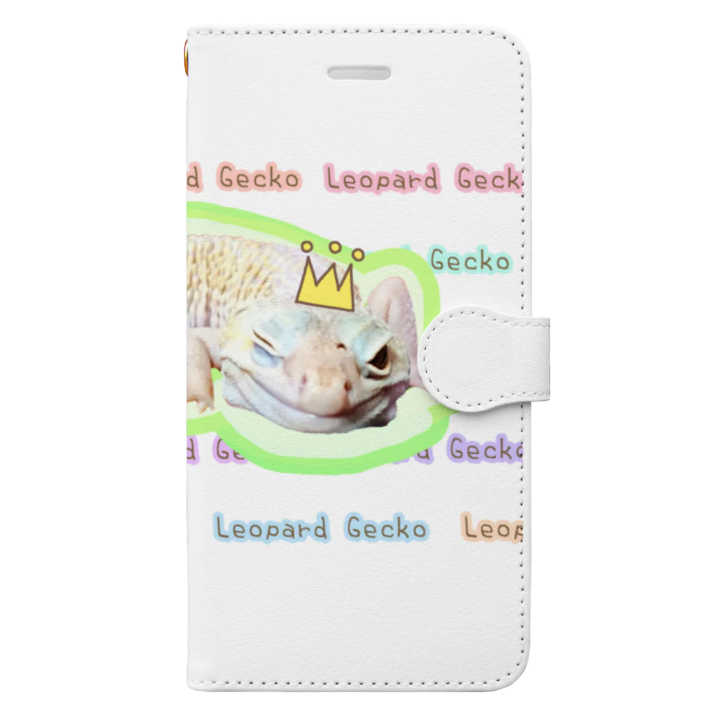 NukoNukoのレオパと王冠 Book-Style Smartphone Case
