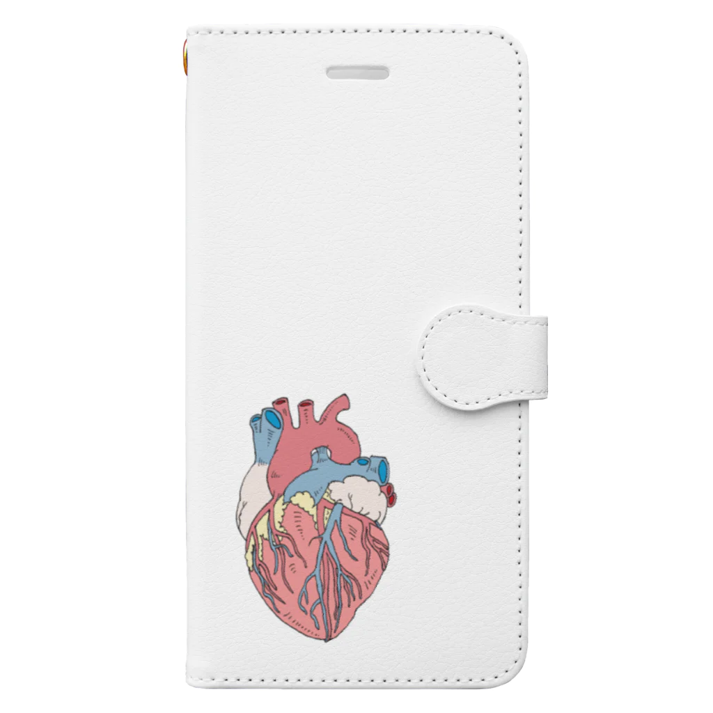 OGNdesignの心臓　内臓　Heart　NO.18 手帳型スマホケース