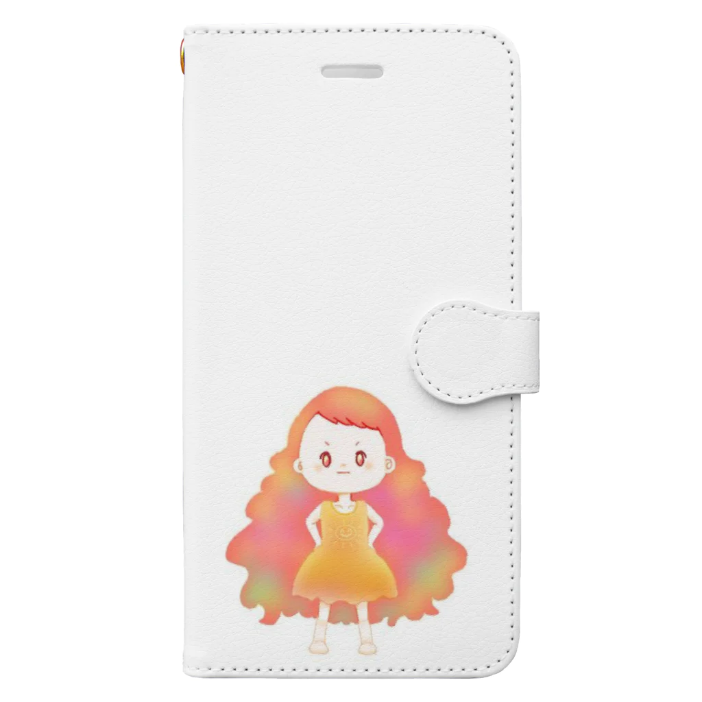 Love  corinの太陽を着た女の子 Book-Style Smartphone Case