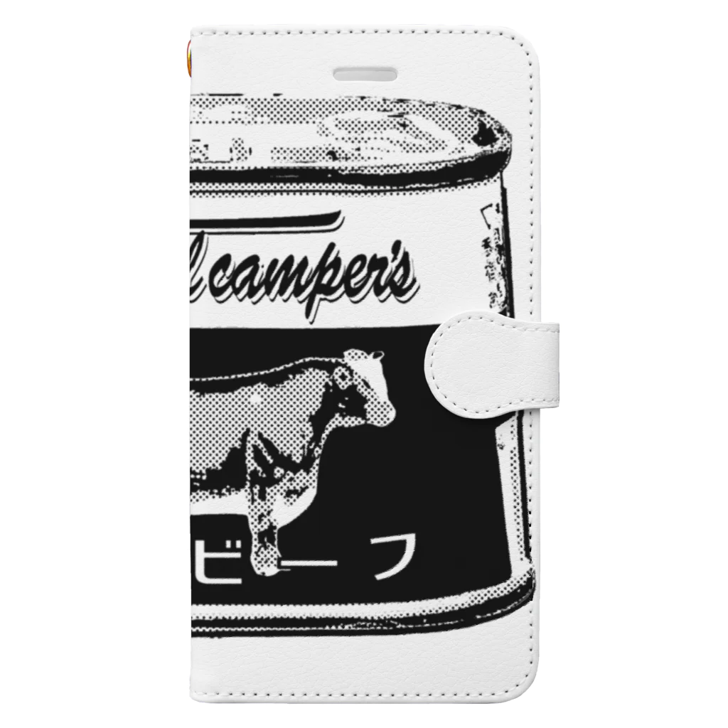 Too fool campers Shop!のイツモのコンビーフ01(黒文字) Book-Style Smartphone Case