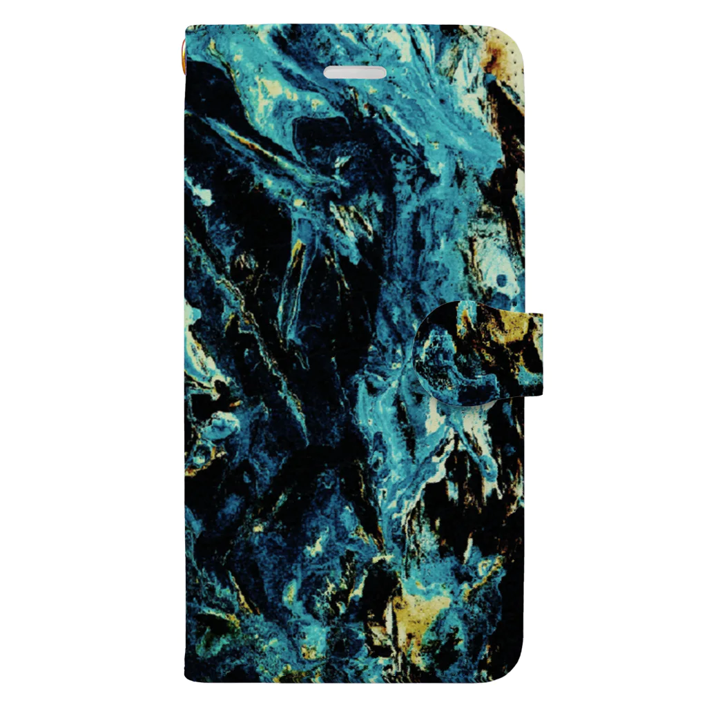 兎派のpaint_01_landscape(emerald) Book-Style Smartphone Case