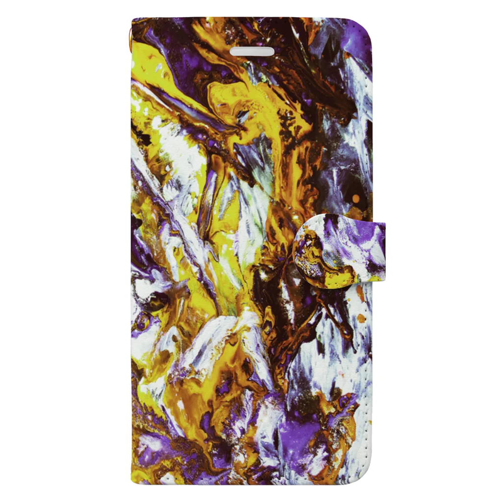 兎派のpaint_01_landscape(purple) Book-Style Smartphone Case