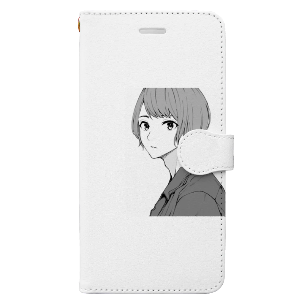 幾瀬陽七乃@お仕事募集中のこちらを見る若い男性 Book-Style Smartphone Case