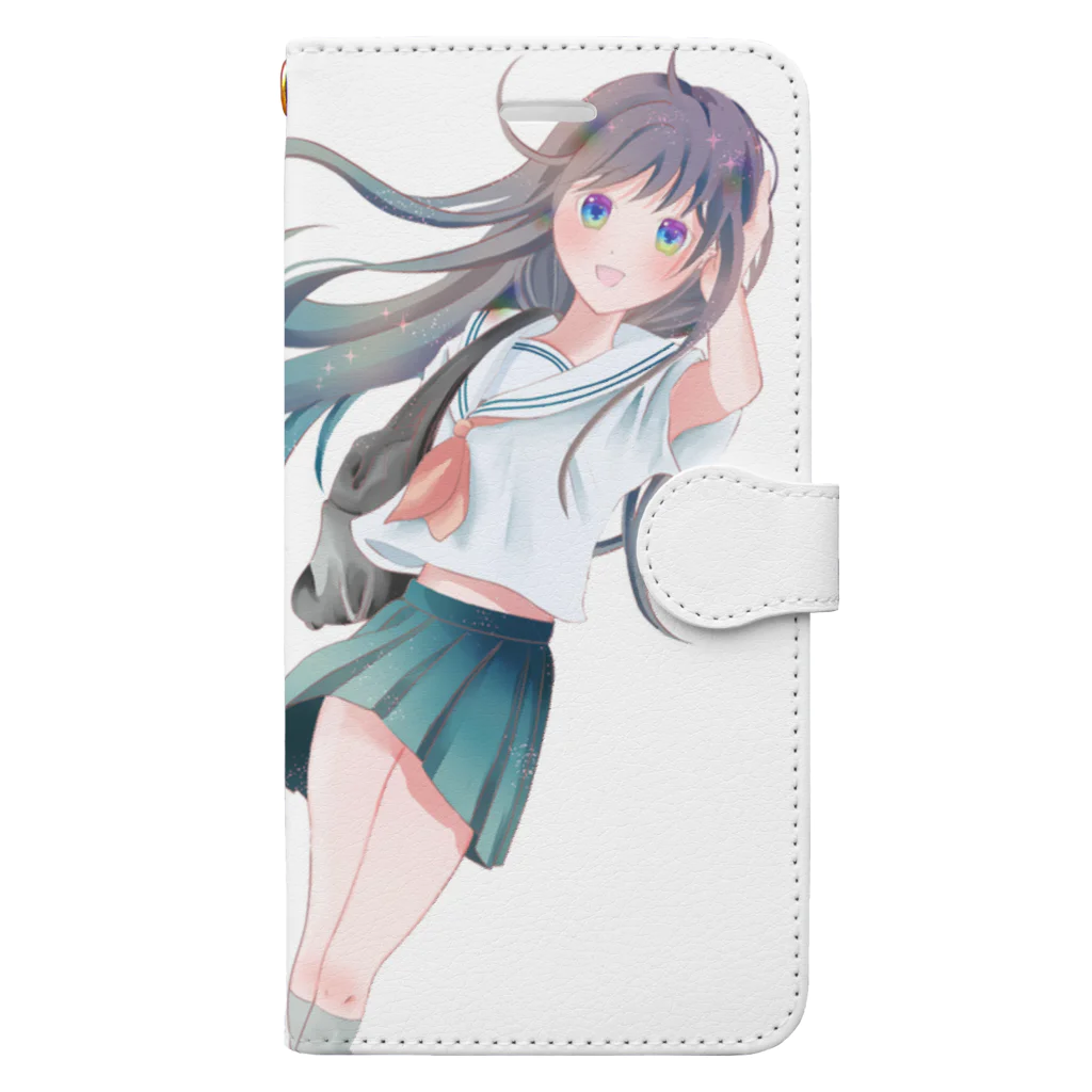 rikuの夏の風とセーラー服の女の子 Book-Style Smartphone Case