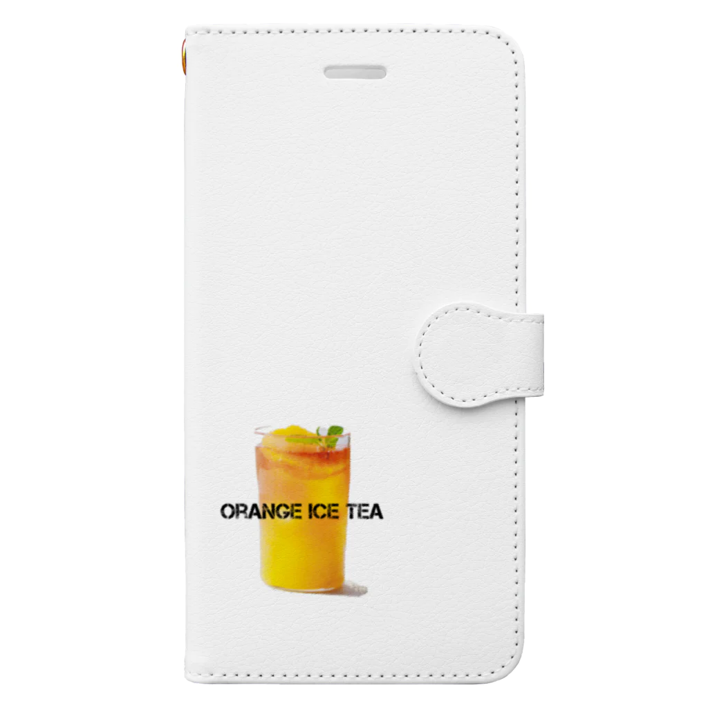 なでしこ@デザインのオレンジアイスティー 手帳型スマホケース