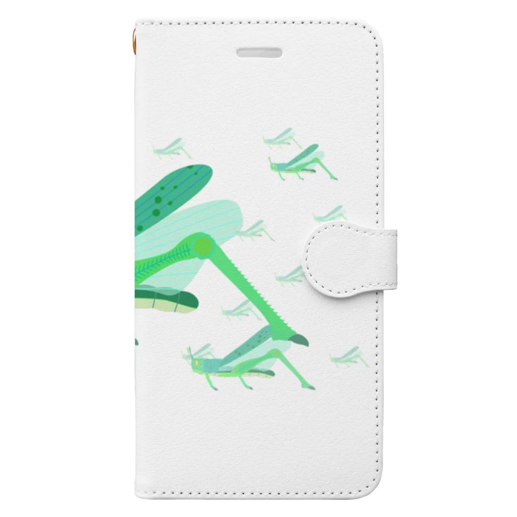 illust_designs_labのサバクトビバッタ 孤独相 群体・蝗害  Book-Style Smartphone Case