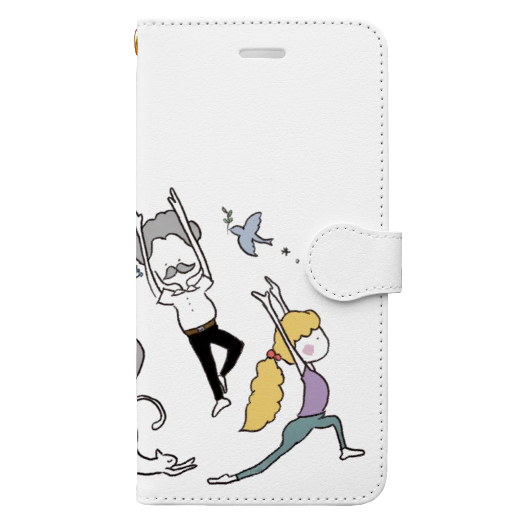 moeyogiroomのyogiな仲間たち Book-Style Smartphone Case