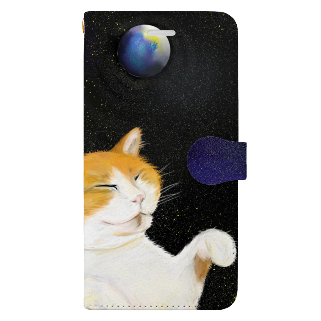 ツキシルベの猫のチビ太 Book-Style Smartphone Case