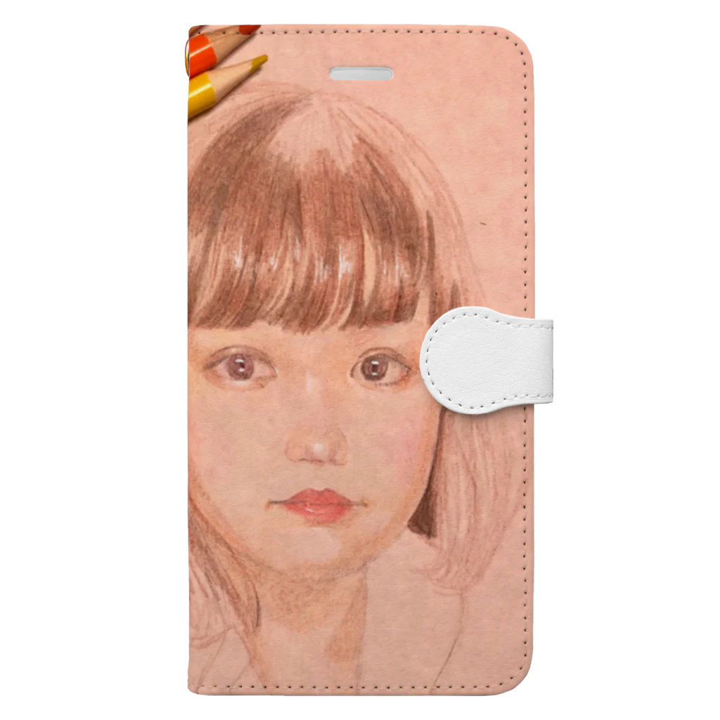 ほえるの描きかけの女の子 Book-Style Smartphone Case