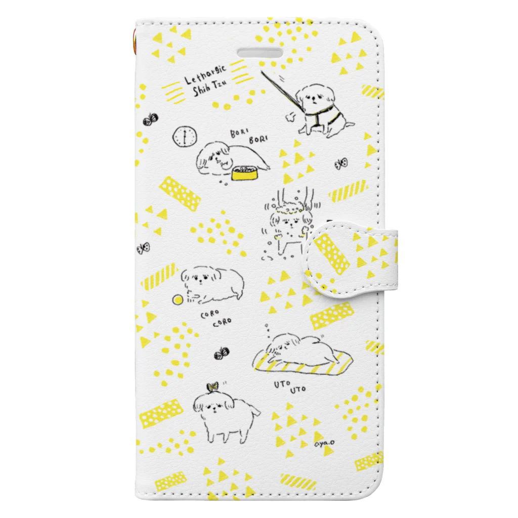 AYA OKAWA online shopの脱力系シーズーの1日  Book-Style Smartphone Case