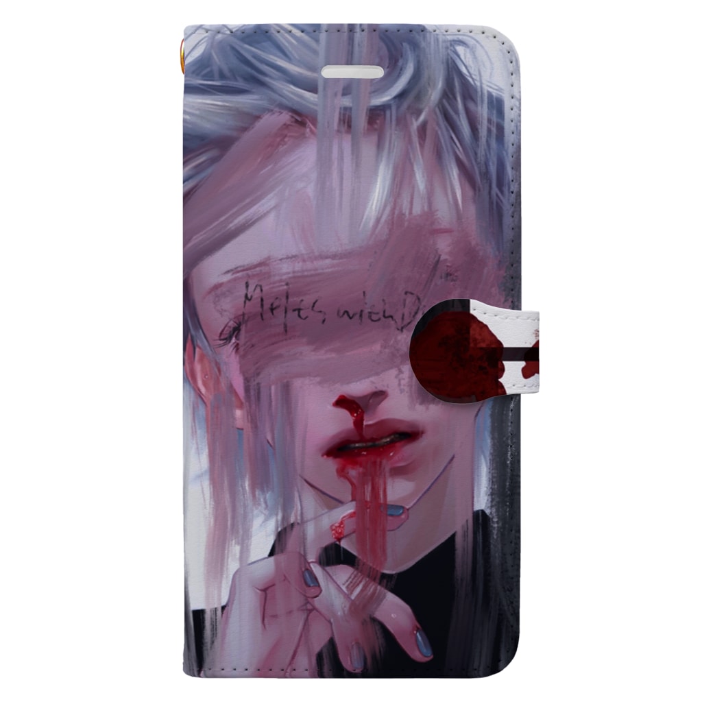 烏帽子 眇眼のドロドロ鼻血くん Book-Style Smartphone Case