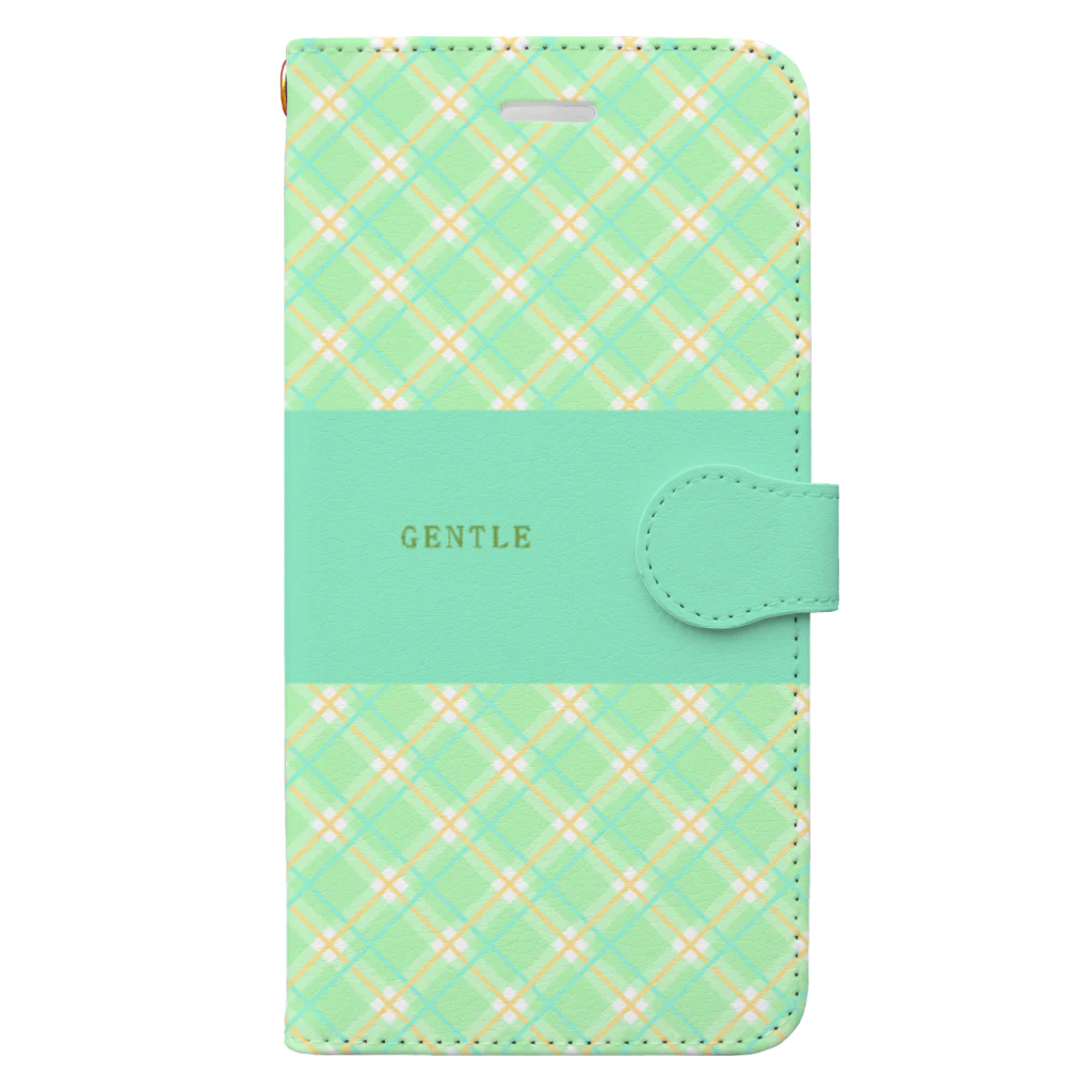 JIGGYのタータンチェック（ミントグリーン） Book-Style Smartphone Case