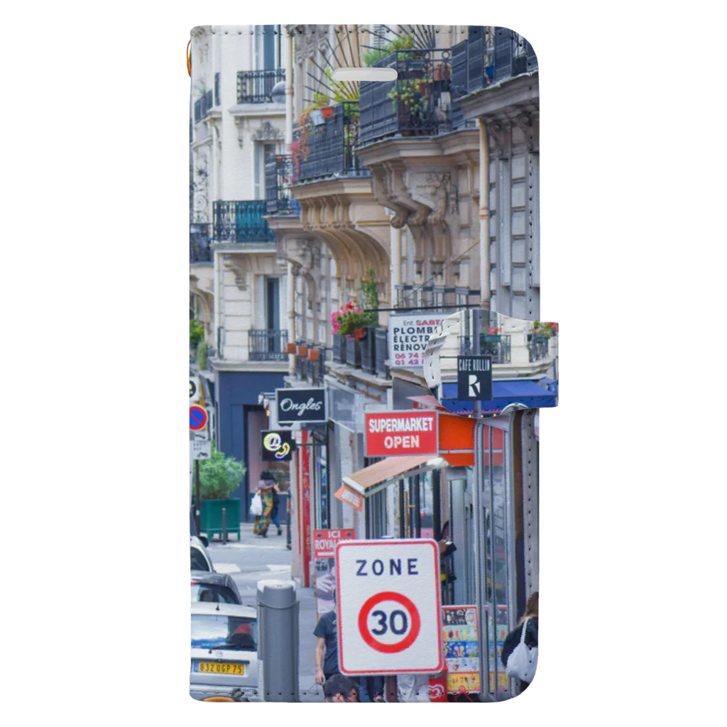リンの工作室のパリの道路　街 Book-Style Smartphone Case