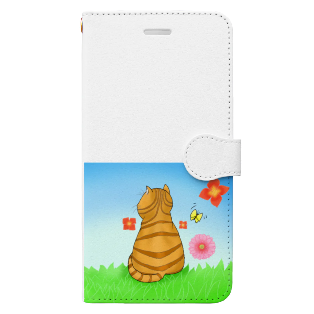 Lily bird（リリーバード）の野原のトラ猫さん Book-Style Smartphone Case