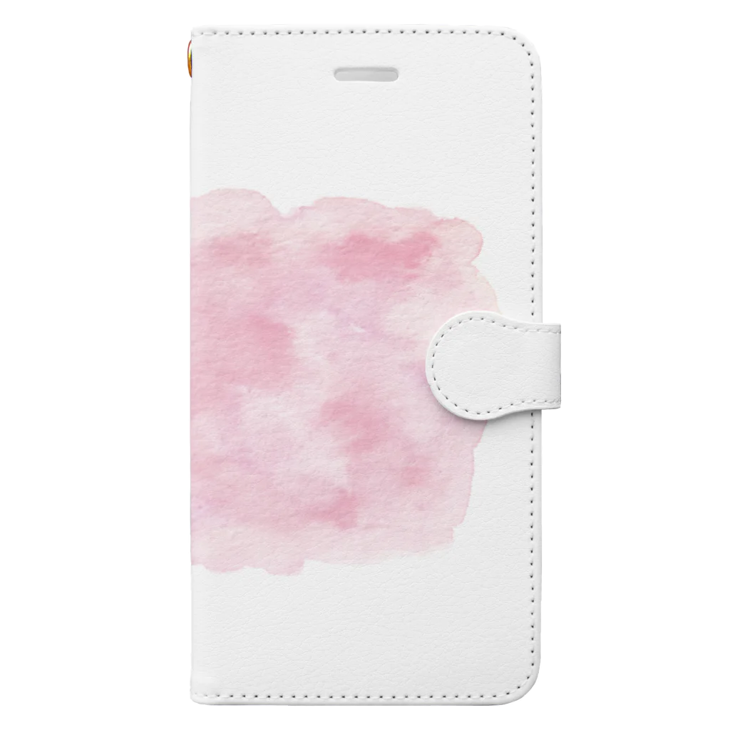 どうぶつの水彩画店のcolor ピンク Book-Style Smartphone Case