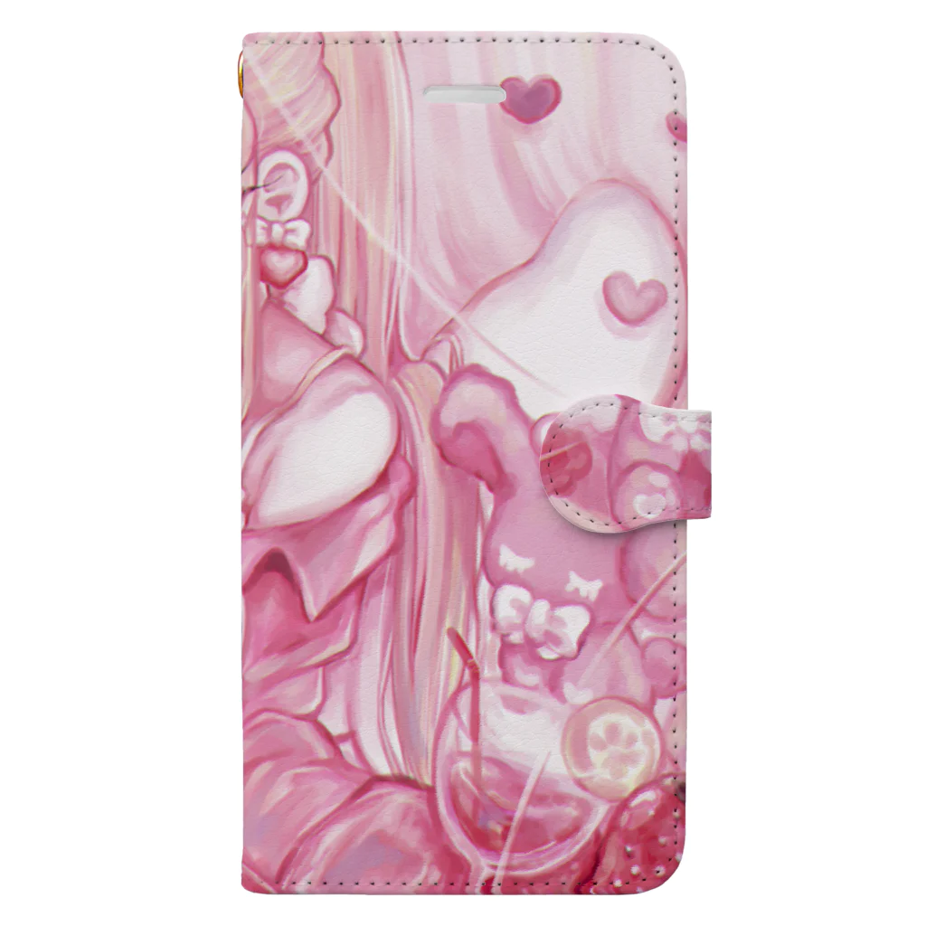 白玉フルーツポンチのstrawberry milk tea ♡ Book-Style Smartphone Case