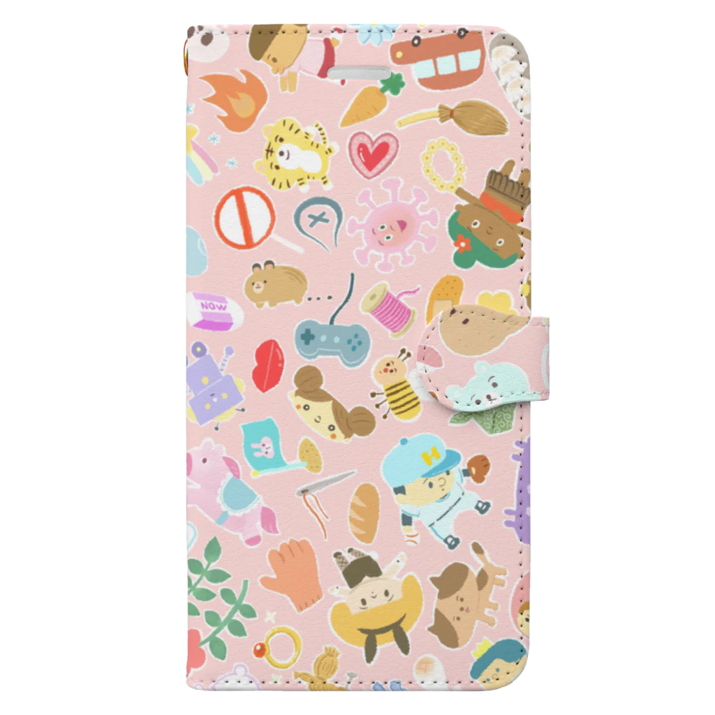ボビコのたのしいピンク Book-Style Smartphone Case