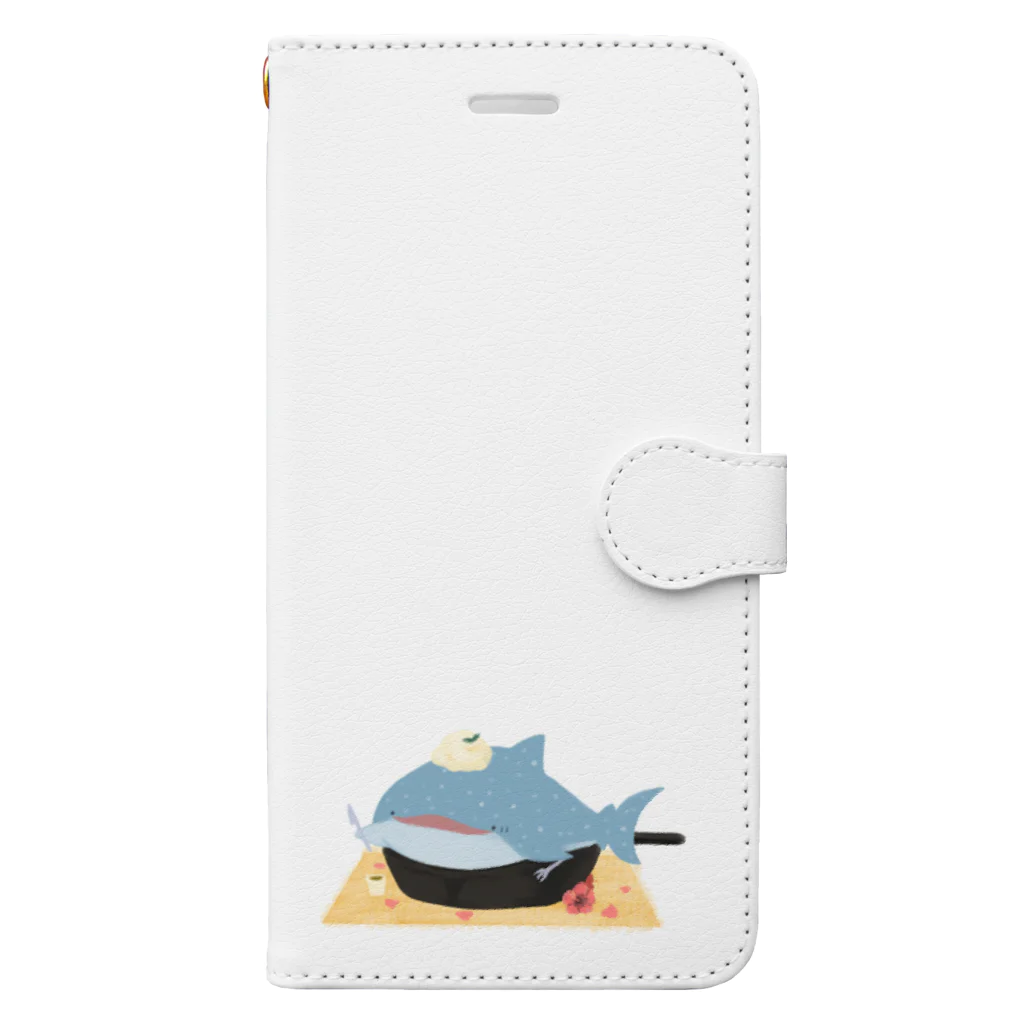 Bebetanのぱふんぱふんジンベイケーキ Book-Style Smartphone Case