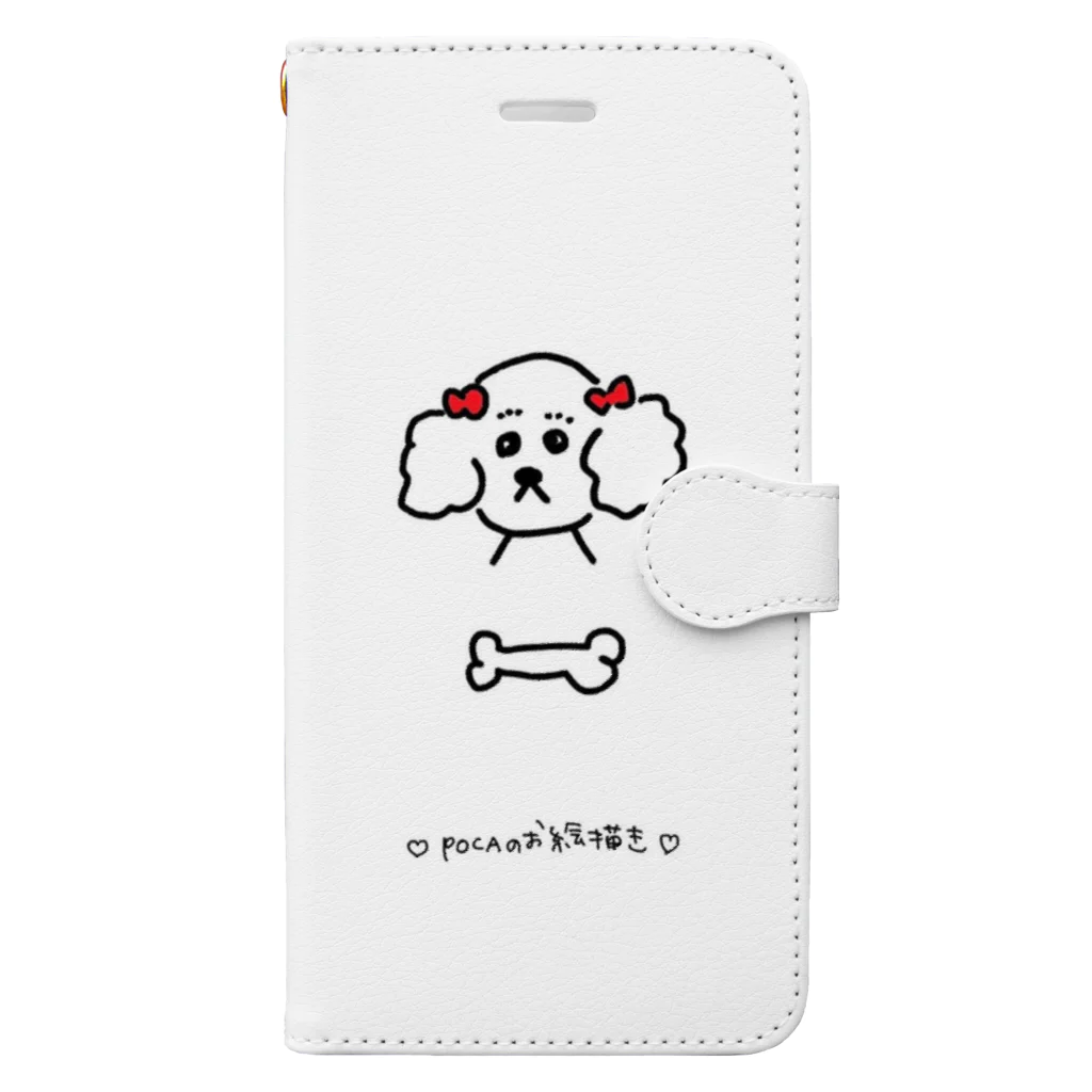 pocaのお絵描きの犬とリボン Book-Style Smartphone Case